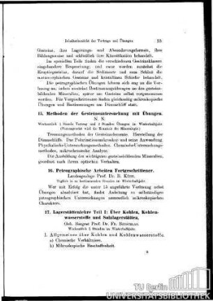 16. Petrographische Arbeiten Fortgeschrittener