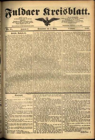 Ausgabe vom Samstag, den 02. März 1907.