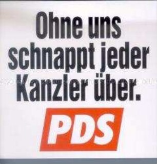Aufkleber der PDS zur Bundestagswahl 1998