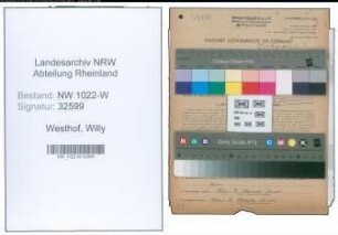 Entnazifizierung Willy Westhof , geb. 15.02.1901 (Werkmeister)
