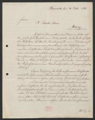 Brief an B. Schott's Söhne : 24.10.1884