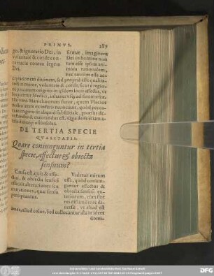 De Tertia Specie Qualitatis.