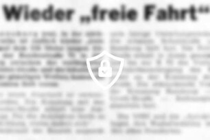 Wieder "freie Fahrt"