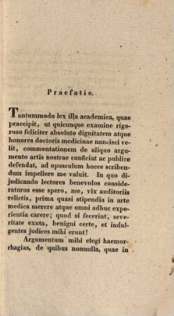 De haemorrhagiis in genere : Diss. inaug.