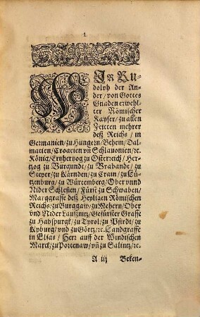 Abschiedt der Rö. Kay. Mt vnd gemeiner Ständt auf dem Reichßtag zu Regenspurg Anno Domini MDCIII auffgericht