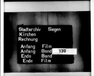 Kirchenrechnung der Stadt Siegen der Kirchmeister Jacob Stauff