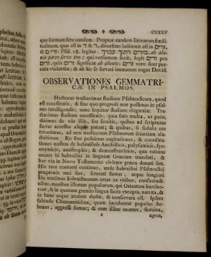 Observationes Gemmatricæ in Psalmos.