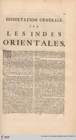 Dissertation sur les Indes orientales