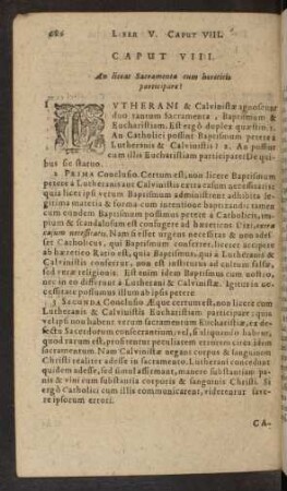 Caput VIII. An liceat Sacramenta cum haereticis participare?