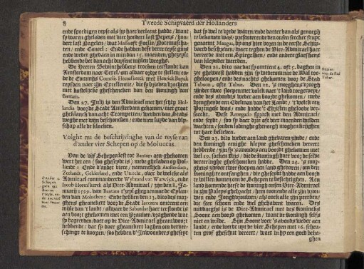 Volght nu de beschrijvinghe van de reyse van d' ander vier Schepen op de Moluccas.