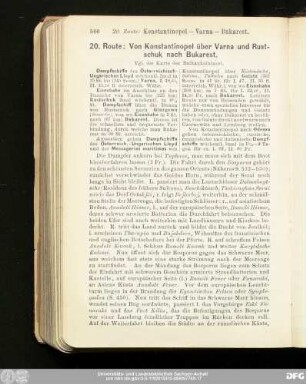 20. Route: Von Konstantinopel über Varna und Rustschuk nach Bukarest.