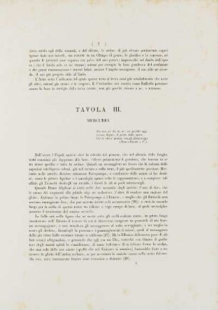 Tavola III. Mercurio