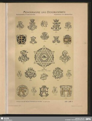 Adels-Monogramme, teils mit vollständigem Namen und Emblem [Freimaurer]