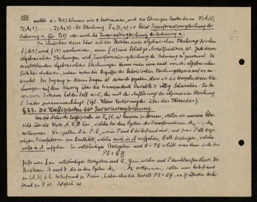 § 23. Die Koeffizienten der Invariantengleichung.