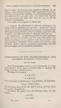 Comparsion of the Weierstrassian and Jacobian elliptic functions.