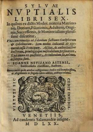 Sylvae nuptialis, libri sex