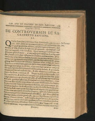 Caput XVII. De Controversiis De Sacramento Baptismi.