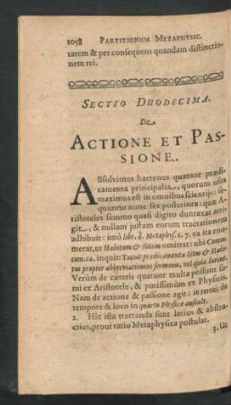 Sectio Duodecima. De Actione Et Passione.