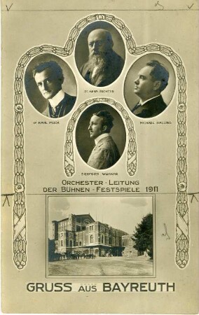 Orchester Leitung der Bühnen-Festspiele 1911 in Bayreuth