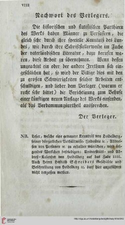 Nachwort des Verlegers