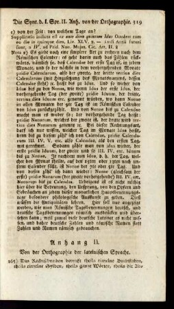 Anhang II. Von der Orthographie der lateinischen Sprache.