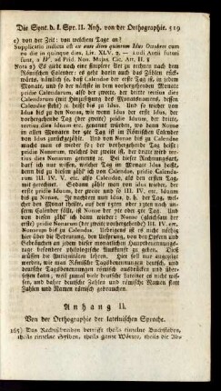 Anhang II. Von der Orthographie der lateinischen Sprache.