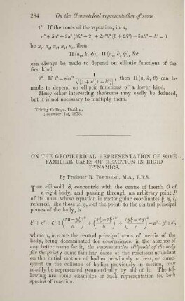 On the geometrical representation of some familiar cases of reaction in rigid dynamics.