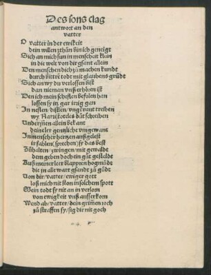 Des sons clag antwort an den vatter