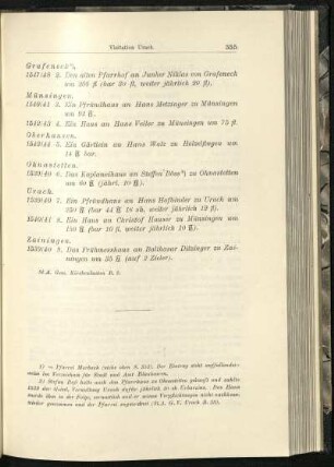 A. Bestand an geistlichen Pfründen, Einkünften, Personen etc. um 1534.