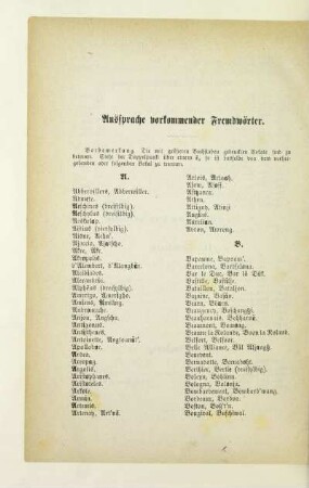 Aussprache vorkommender Fremdwörter