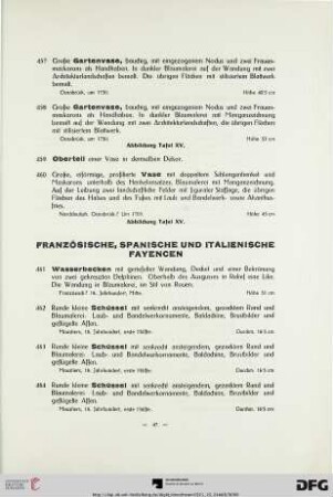 Französische, Spanische und Italienische Fayencen (Nr. 461-517a)