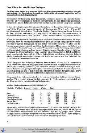 Das Klima im nördlichen Breisgau