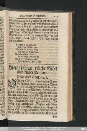 Gebet eines Seelsorgers.