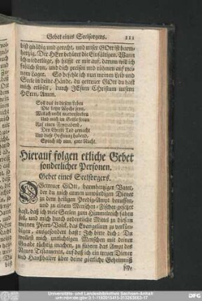 Gebet eines Seelsorgers.