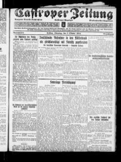 Castroper Zeitung : Rauxeler Neueste Nachrichten : Castroper Anzeiger : Bladenhorster Tageblatt : amtliches Veröffentlichungsblatt für den Landgerichtsbezirk Dortmund, für die Stadt Castrop und die Aemter Rauxel und Bladenhorst