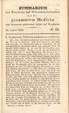 14. August 1838. No 16.