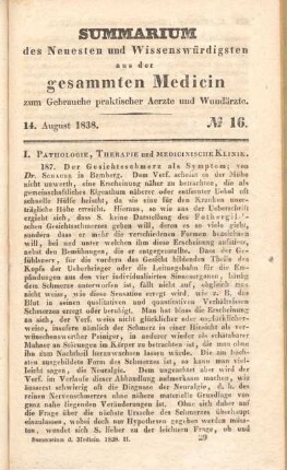 14. August 1838. No 16.