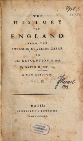 The History Of England : From The Invasion Of Julius Caesar To The Revolution in 1688., 9