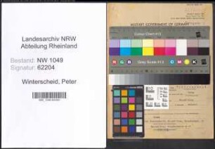 Entnazifizierung Peter Winterscheid , geb. 09.02.1889 (Kaufmaennischer Angestellter)