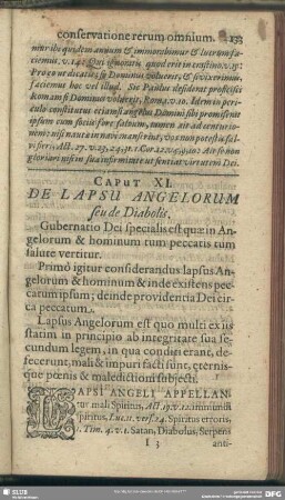 Caput XI. De Lapsu Angelorum seu de Diaboli