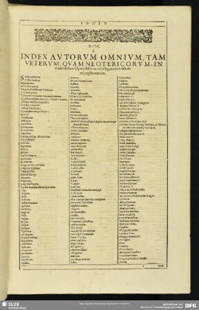 I. Index Autorum Omnium, Tam Veterum, Quam Neotericorum ...