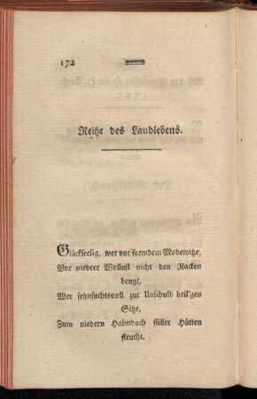 Reitze des Landlebens.