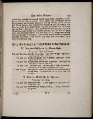 Verzeichnis einiger hier abgebildeten linken Muscheln.