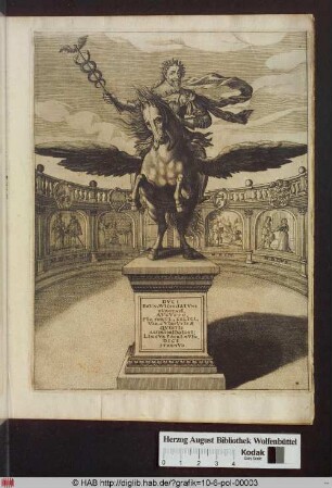 Entwurf für eine Reiterstatue von Herzog August d.J.: Vorderseite der Statue