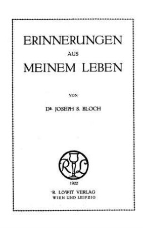 In: Erinnerungen aus meinem Leben ; Band [1]