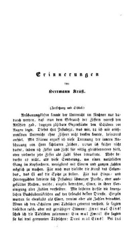 Erinnerungen : Fortsetzung und Schluß