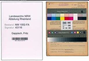 Entnazifizierung Fritz Gappisch, geb. 22.10.1895 (Metzger)