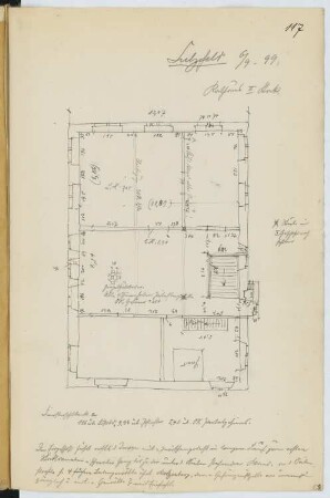 Rathaus, Sulzfeld: Grundriss 2.OG (aus: Skizzen- und Fotoalbum 16)