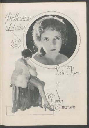 Bellezas del cine - [Fotografías] : [Retratos de] Lois Wilson [y] Gloria Swanson