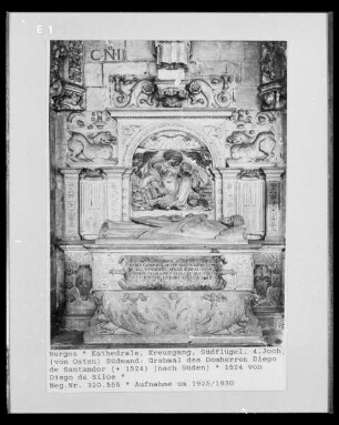 Grabmal des Domherren Diego de Santander, gestorben 1524